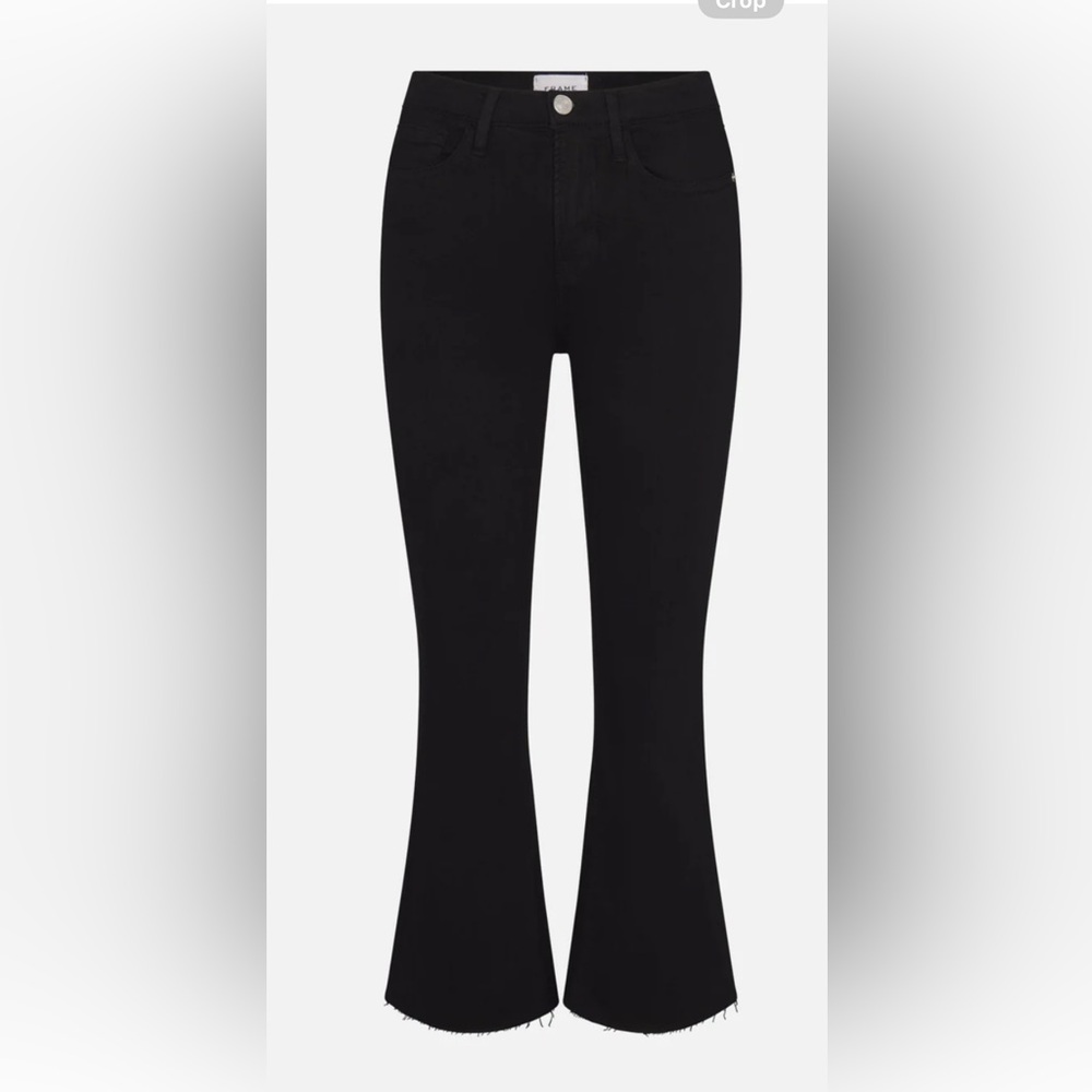 Frame Black Le Crop Mini Boot 
frayed bottom
